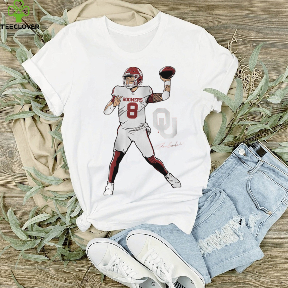 OKLAHOMA FOOTBALL DILLON GABRIEL SUPERSTAR POSE SHIRT OKLAHOMA FOOTBALL DILLON GABRIEL SUPERSTAR POSE SHIRT