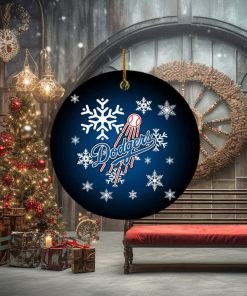 Los Angeles Dodgers MLB Xmas Gifts Merry Christmas Circle Ornament