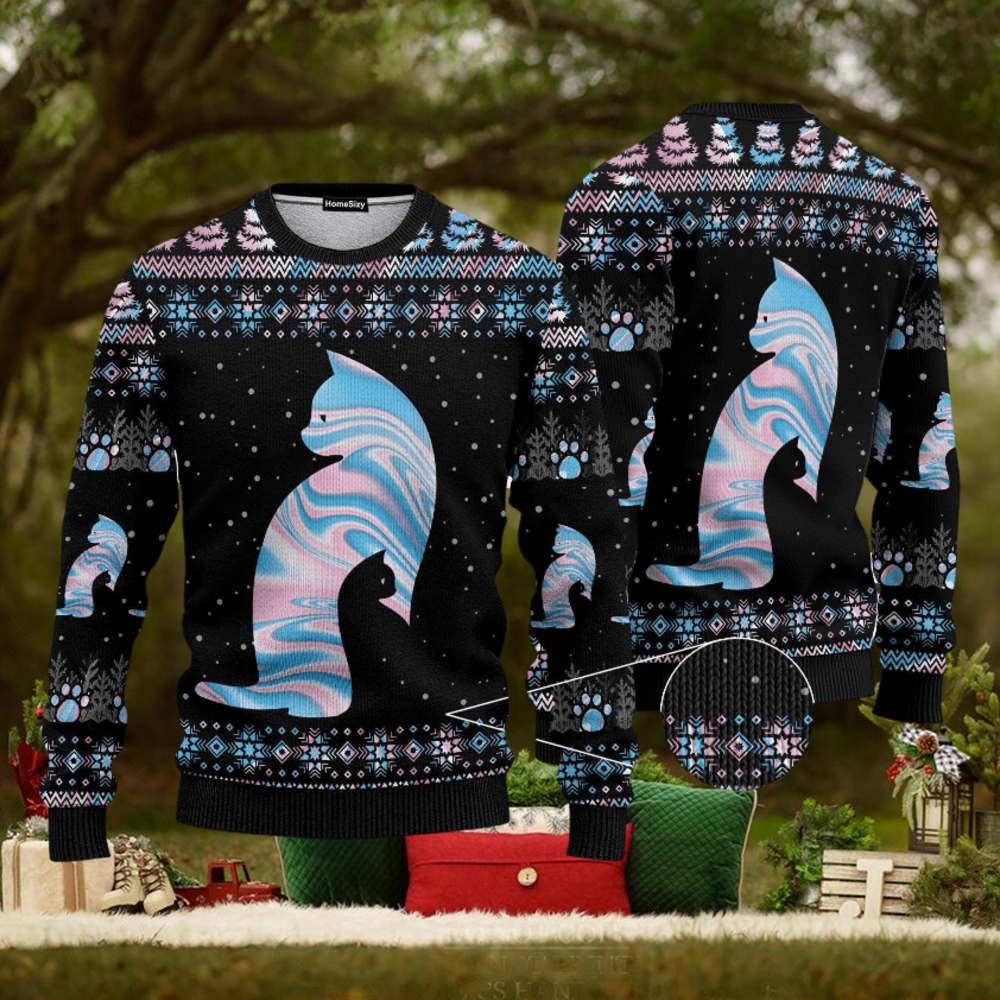 Cat Hologram Ugly Christmas 3D Sweater Gift For Men And Women Cat Hologram Ugly Christmas 3D Sweater Gift For Men And Women