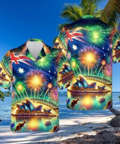 Australia Day With Firework Hawaiian Shirt