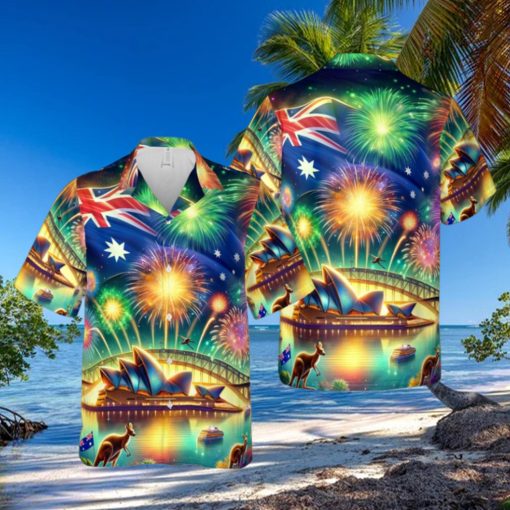 Australia Day With Firework Hawaiian Shirt