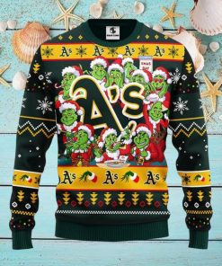 Oakland Athletics 12 Grinch Xmas Day Christmas Ugly Sweater Christmas Gift For Fans Party Hoiliday Gift