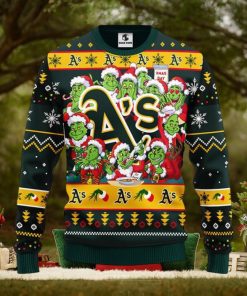 Oakland Athletics 12 Grinch Xmas Day Christmas Ugly Sweater