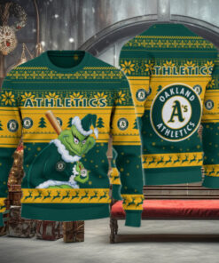 Oakland Athletics Grinch Christmas Ugly Sweater