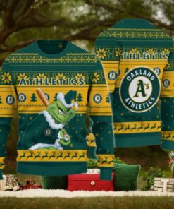 Oakland Athletics Grinch Christmas Ugly Sweater