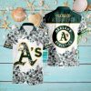 Oakland Athletics Tropical Floral Logo Hawaiian Shirt