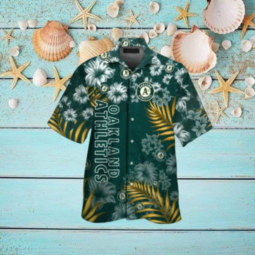 Oakland Athletics MLB Flower Short Sleeve Button Up Tropical Hawaiian Shirt