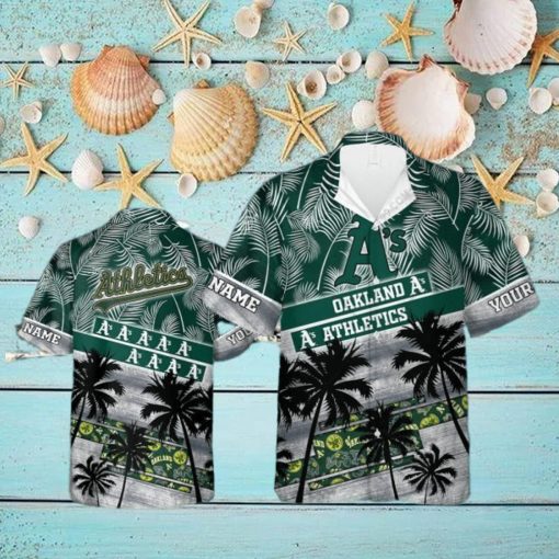 Oakland Athletics MLB Personalized Palm Tree Hawaiian Shirt