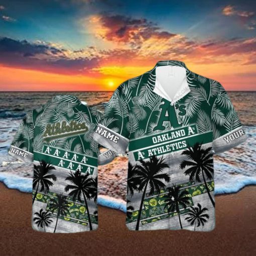 Oakland Athletics MLB Personalized Palm Tree Hawaiian Shirt