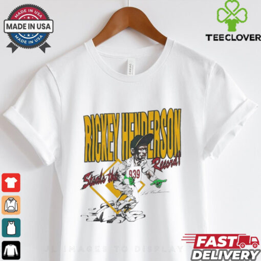 Oakland Athletics Rickey Henderson steals the 939 record player caricature hoodie, sweater, longsleeve, shirt v-neck, t-shirt