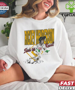 Oakland Athletics Rickey Henderson steals the 939 record player caricature hoodie, sweater, longsleeve, shirt v-neck, t-shirt