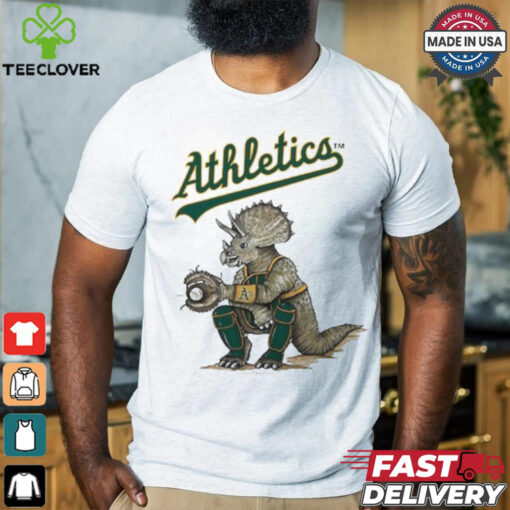 Oakland Athletics Tiny Turnip Infant Triceratops  Raglan T Shirt