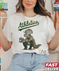 Oakland Athletics Tiny Turnip Infant Triceratops Raglan T Shirt