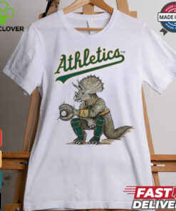 Oakland Athletics Tiny Turnip Infant Triceratops Raglan T Shirt