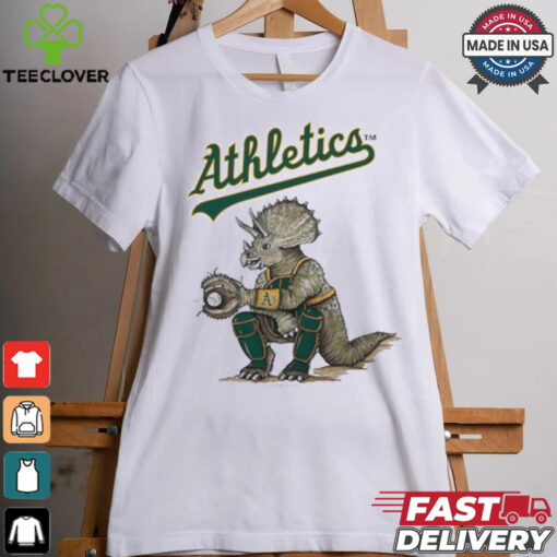 Oakland Athletics Tiny Turnip Infant Triceratops  Raglan T Shirt