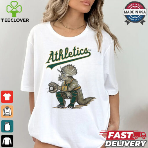 Oakland Athletics Tiny Turnip Infant Triceratops  Raglan T Shirt