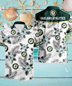 Oakland Athletics Tropical Floral Logo Hawaiian Shirt