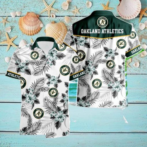 Oakland Athletics Tropical Floral Logo Hawaiian Shirt