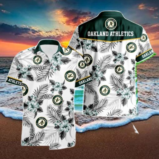 Oakland Athletics Tropical Floral Logo Hawaiian Shirt