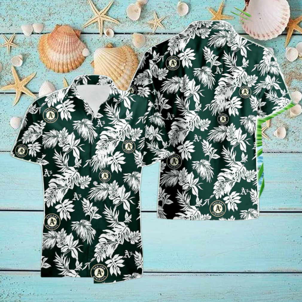 Oakland Athletics Tropical Leaf 3D Printed Hawaiian Shirt Beach Team Gift Oakland Athletics Tropical Leaf 3D Printed Hawaiian Shirt Beach Team Gift