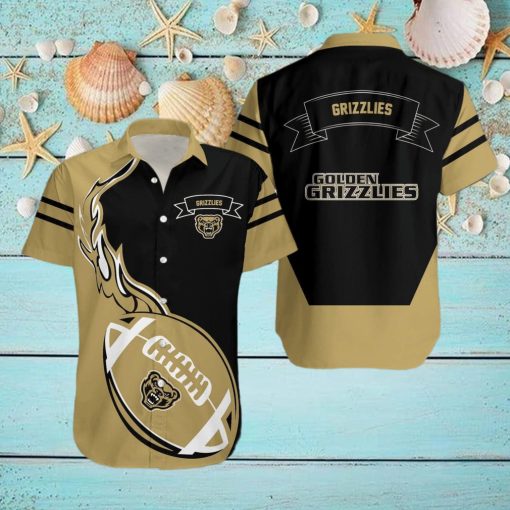 Oakland Golden Grizzlies 3D Hawaiian Shirt Flame Ball NCAA Summer Beach For Fans Gift