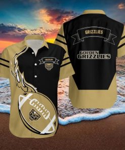 Oakland Golden Grizzlies 3D Hawaiian Shirt Flame Ball NCAA Summer Beach For Fans Gift