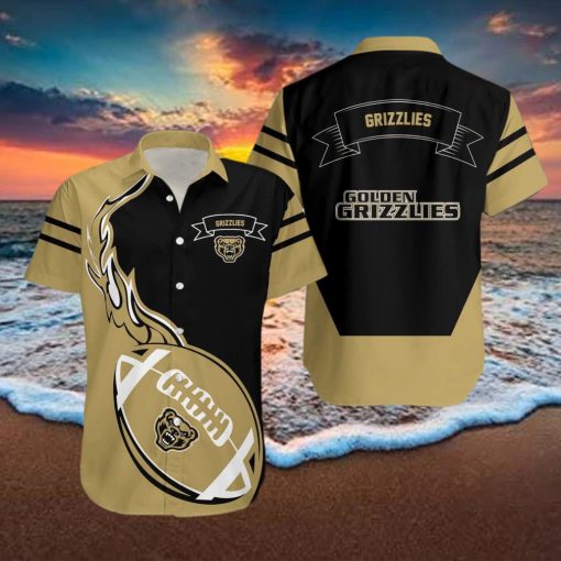 Oakland Golden Grizzlies 3D Hawaiian Shirt Flame Ball NCAA Summer Beach For Fans Gift