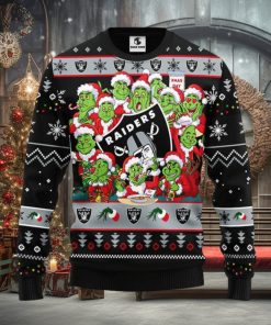 Oakland Raiders 12 Grinch Xmas Day Christmas Ugly Sweater
