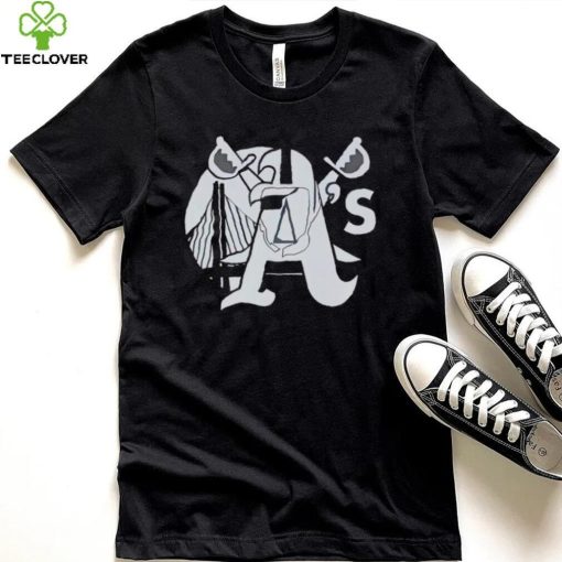 Oakland Raiders Athletics Warriors logo shirt