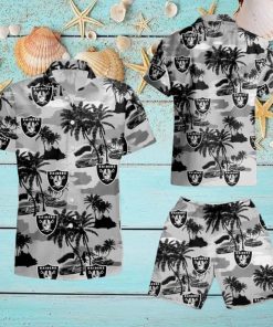 Oakland Raiders Coconut Tree Hawaiian Shirt And Short