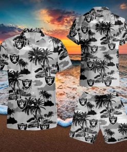 Oakland Raiders Coconut Tree Hawaiian Shirt And Short