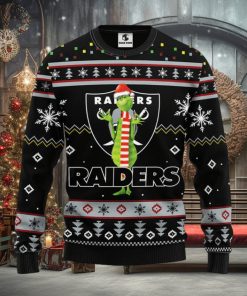 Oakland Raiders Funny Grinch Christmas Ugly Sweater