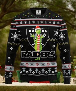 Oakland Raiders Funny Grinch Christmas Ugly Sweater