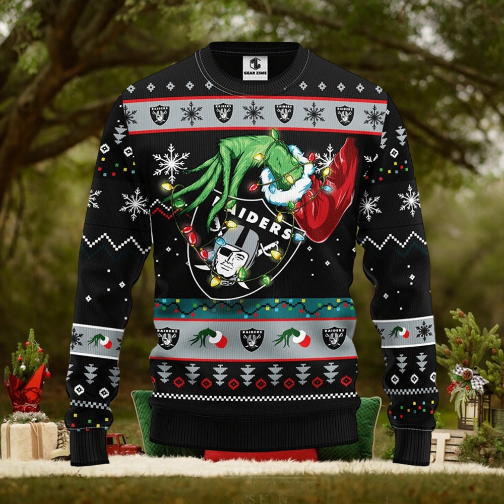 Oakland Raiders Grinch Christmas Ugly Sweater Oakland Raiders Grinch Christmas Ugly Sweater