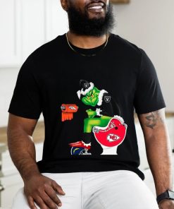 Oakland Raiders Grinch Santa Sitting Kansas City Chiefs Toilet christmas shirt
