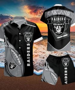 Oakland Raiders Hawaiian Shirt And Short Summer Shirt