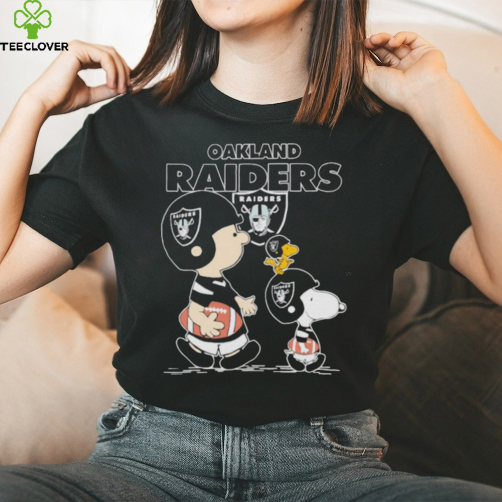 Oakland Raiders Let's Play Football Together Snoopy Charlie Brown And  Woodstock Shirt - Limotees