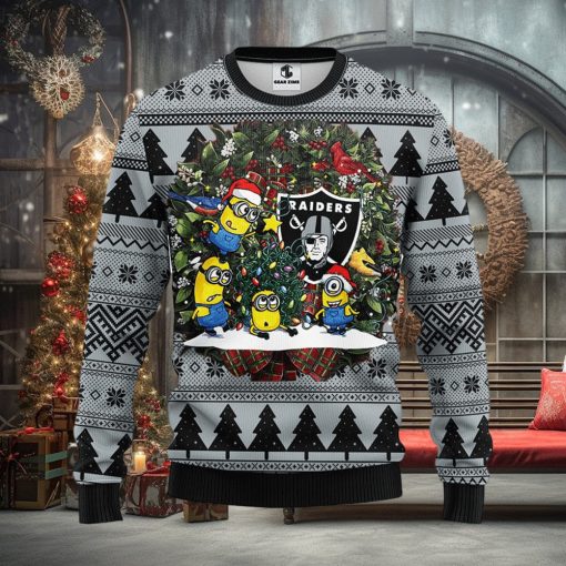 Oakland Raiders Minion Christmas Ugly Sweater