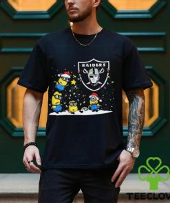 Oakland Raiders Minions Christmas Lights T Shirt
