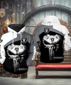 Oakland Raiders NFL Skull Punisher Team 3D Printed Hoodie