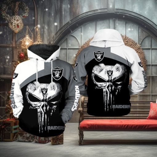 Oakland Raiders NFL Skull Punisher Team 3D Printed Hoodie