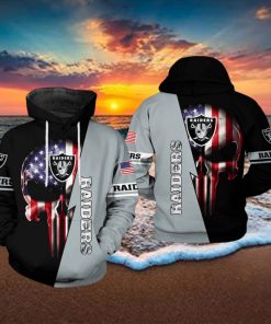 Oakland Raiders NFL US Flag Skull Team 3D Printed Hoodie