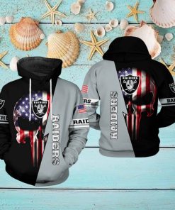 Oakland Raiders NFL US Flag Skull Team 3D Printed Hoodie