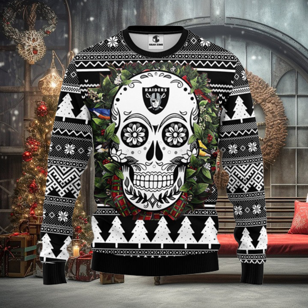 NFL Tampa Bay Buccaneers Skull Flower Ugly Christmas Ugly Sweater –