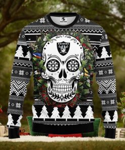Oakland Raiders Skull Flower Ugly Christmas Ugly Sweater