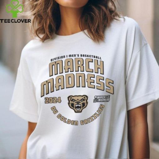 Oakland University Golden Grizzlies Grey 2024 Ncaa March Madness Bound Short Sleeve T Shirts