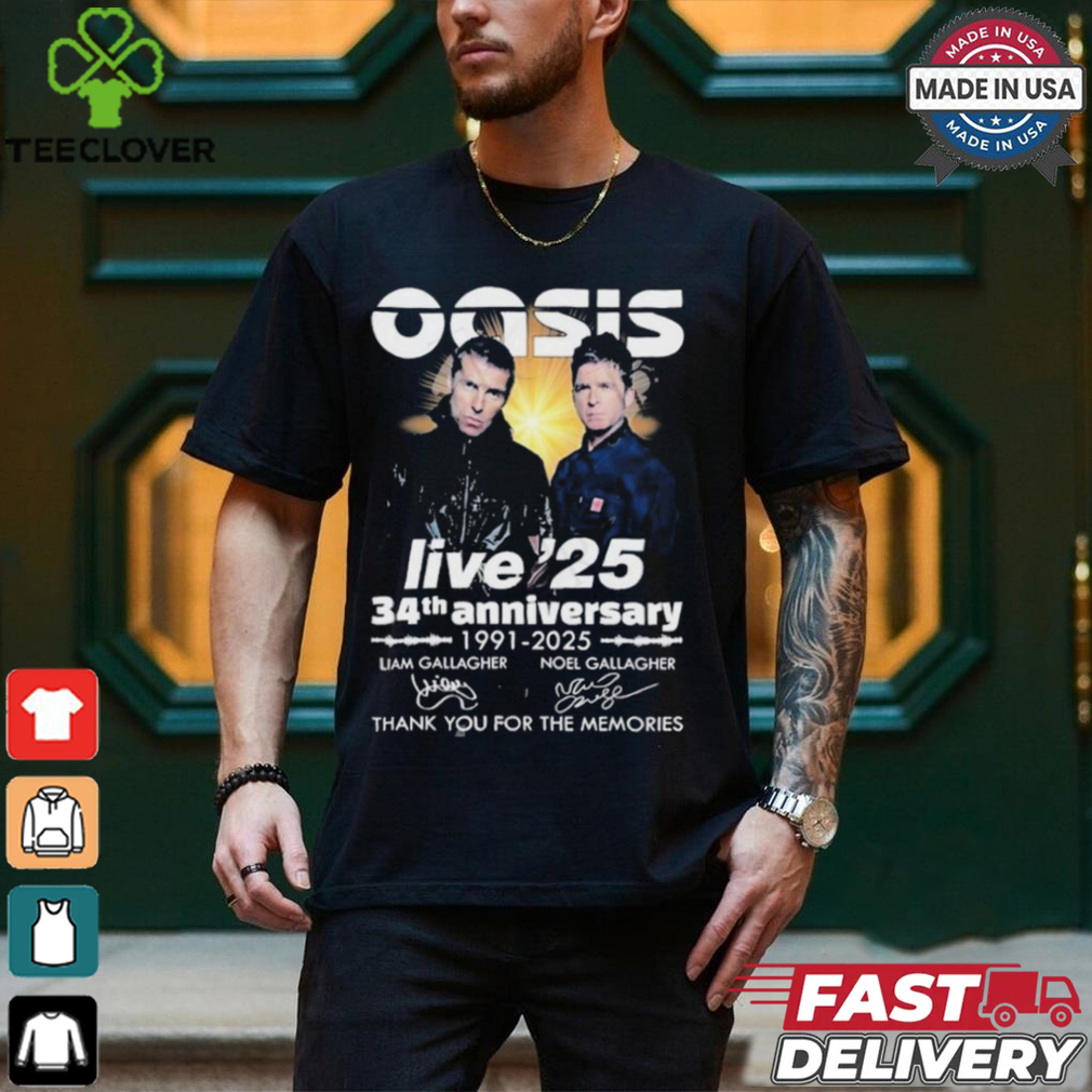 Oasis Live ’25 34th Anniversary 1991 2025 Thank You For The Memories T Shirt Oasis Live ’25 34th Anniversary 1991 2025 Thank You For The Memories T Shirt