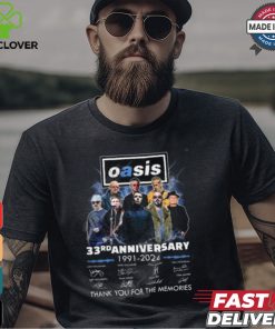 Oasis Live 33rd Anniversary 1991 2024 Thank You For The Memories T Shirt