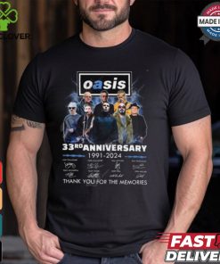 Oasis Live 33rd Anniversary 1991 2024 Thank You For The Memories T Shirt