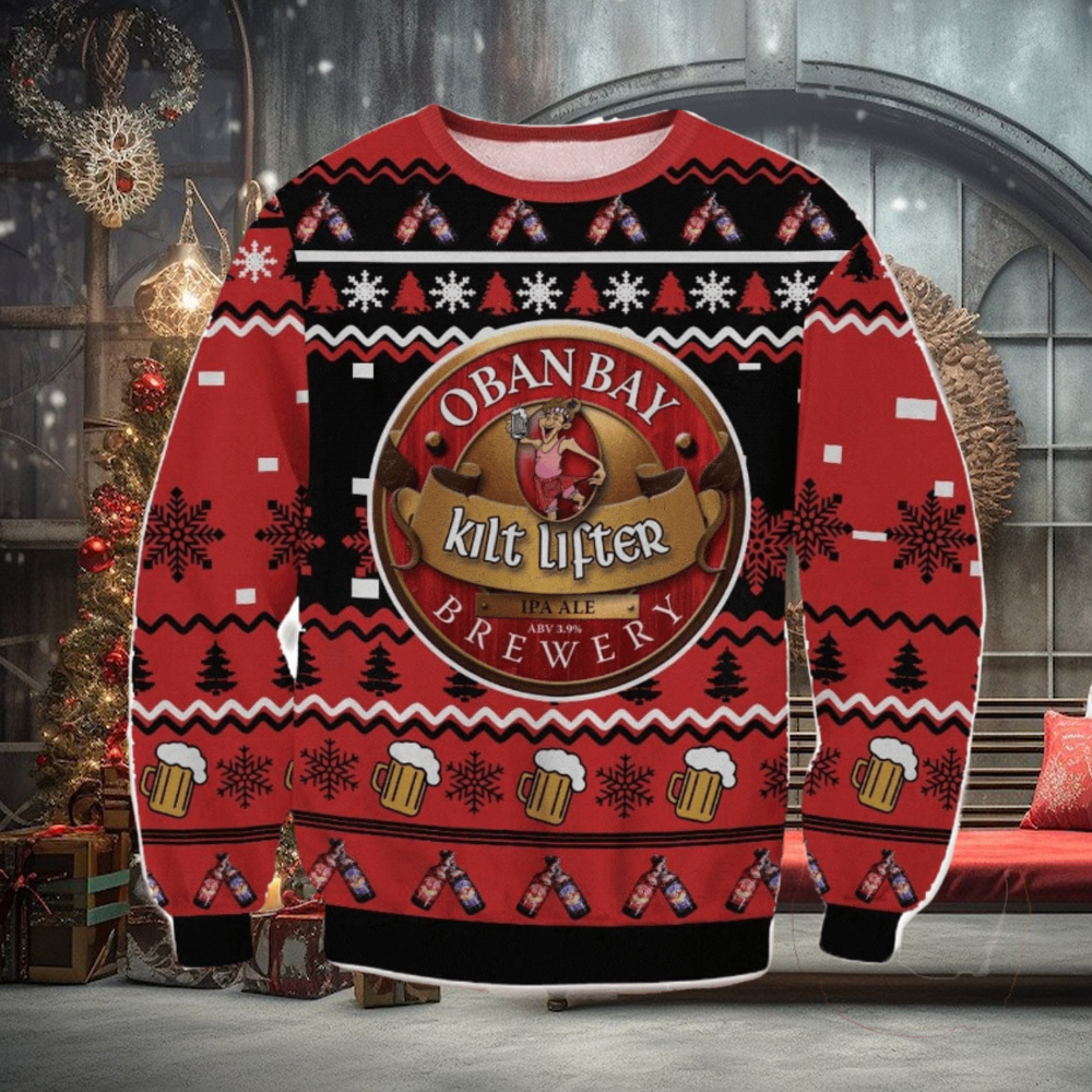 Oban Bay Kilt Lifter 3D Ugly Christmas Sweater Christmas Gift Oban Bay Kilt Lifter 3D Ugly Christmas Sweater Christmas Gift